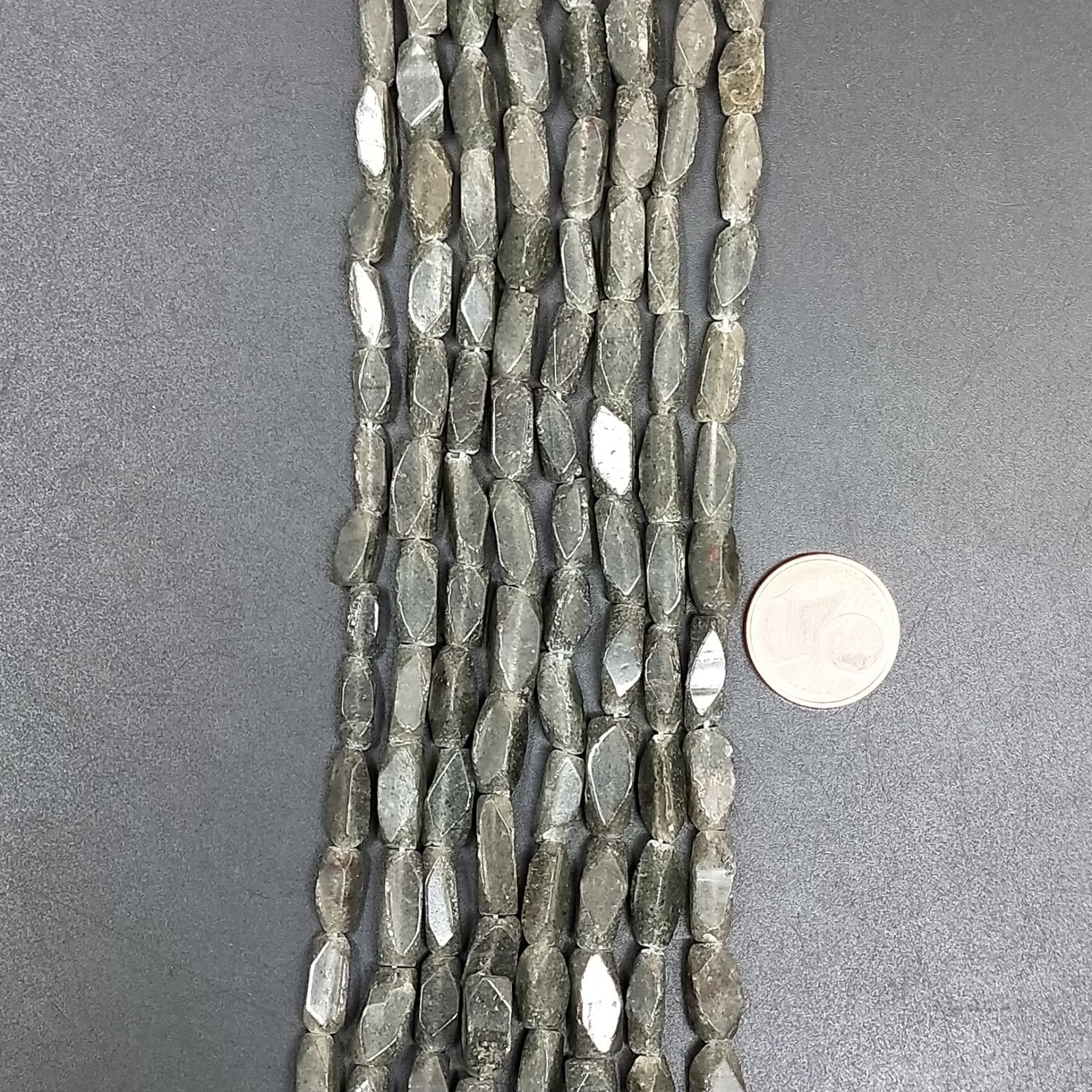 Avventurina grigia Perline Forma Tubetti Liscio 4X10mm