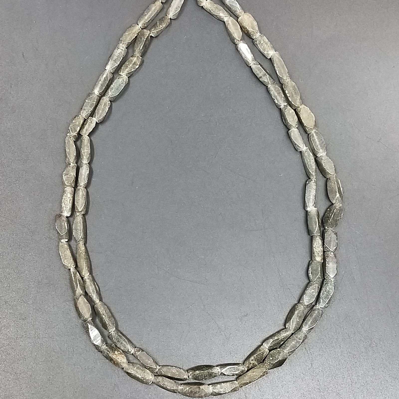 Avventurina grigia Perline Forma Tubetti Liscio 4X10mm