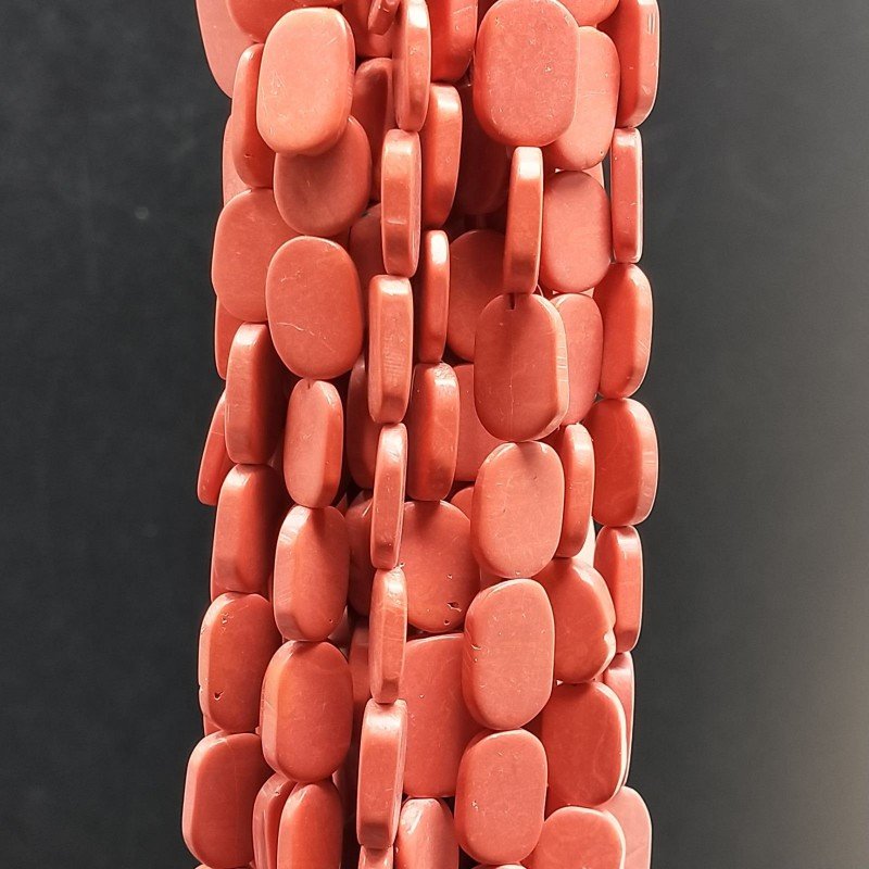 Pasta di corallo in Perline Forma Ovale Piatto Liscio Foro Passante Irregolare