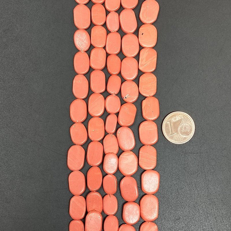 Pasta di corallo in Perline Forma Ovale Piatto Liscio Foro Passante Irregolare