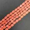 Pasta di corallo in Perline Forma Ovale Piatto Liscio Foro Passante Irregolare