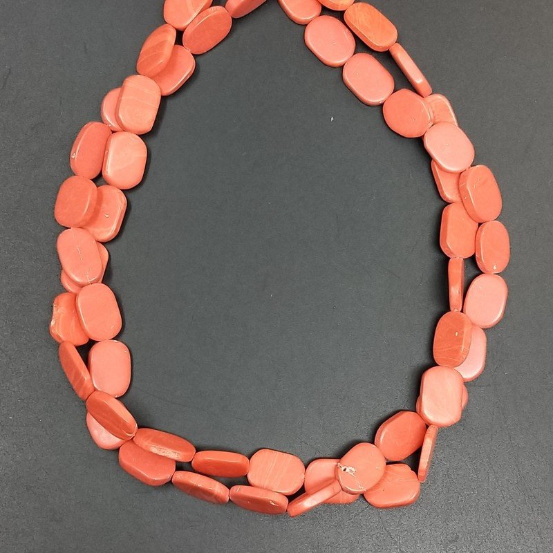 Pasta di corallo in Perline Forma Ovale Piatto Liscio Foro Passante Irregolare