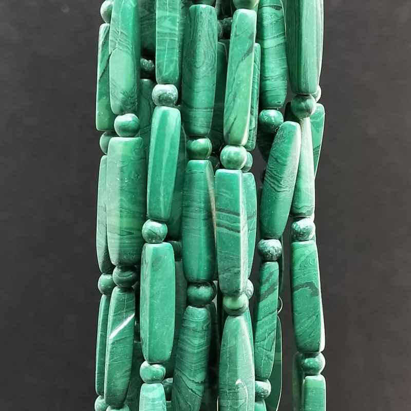 Pasta di malachite tubetti con perline lisci 3-4X14-17mm