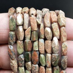 Unakite Mokaite Perline Forma Tubetti Liscio Lavorati 04X10mm