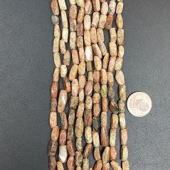 Unakite Mokaite Perline Forma Tubetti Liscio Lavorati 04X10mm