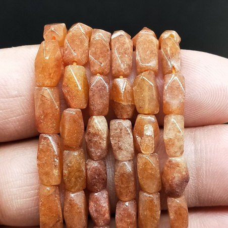 Avventurina Arancio Perline Forma Barilotto Liscio Lavorati 04X08