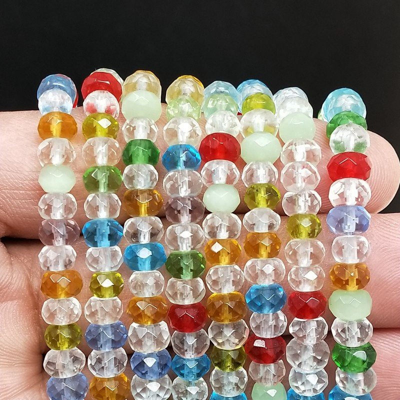 Cristallo multicolore rondelle sfaccettate 6mm