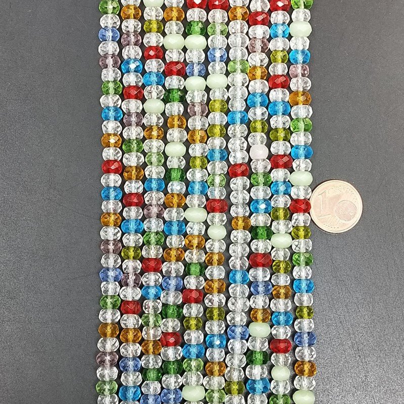 Cristallo multicolore rondelle sfaccettate 6mm