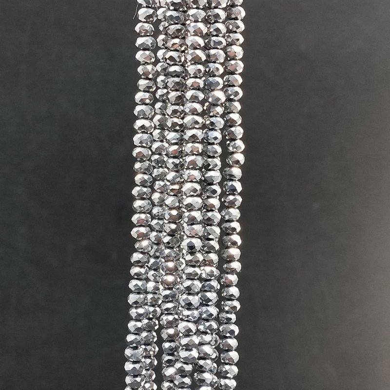 Cristallo argento rondelle sfaccettate 4mm