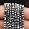 Cristallo argento rondelle sfaccettate 4mm