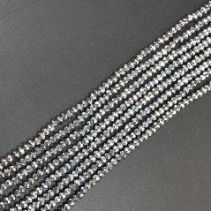 Cristallo argento rondelle sfaccettate 4mm