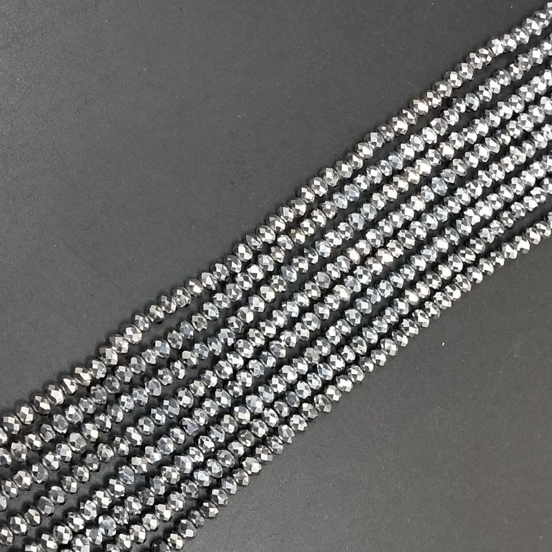 Cristallo argento rondelle sfaccettate 4mm