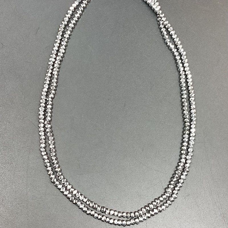 Cristallo argento rondelle sfaccettate 4mm
