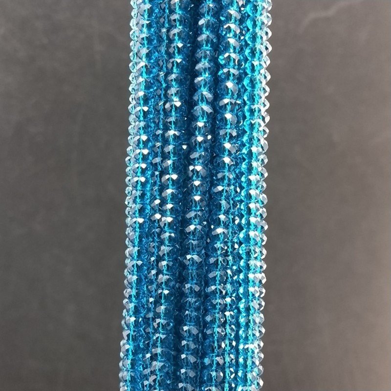 Cristallo verdeacqua trasparente rondelle sfaccettate 4mm