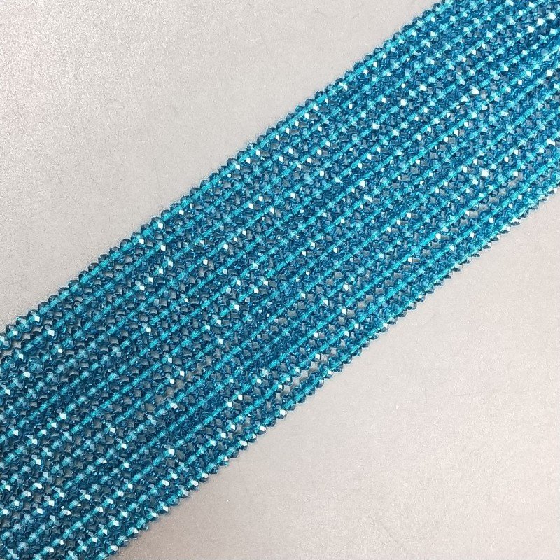 Cristallo verdeacqua trasparente rondelle sfaccettate 4mm