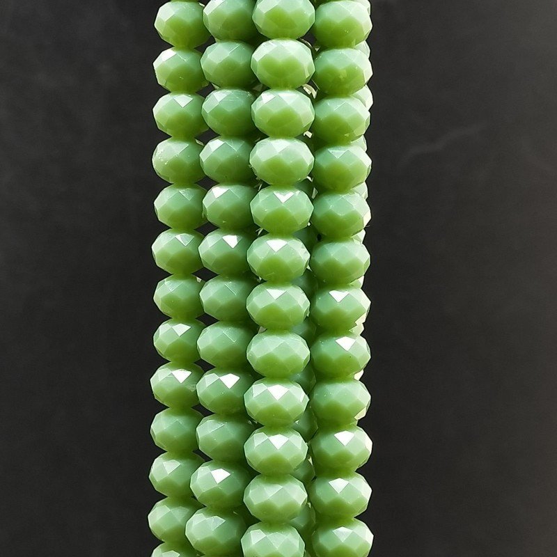 Cristallo verde opaco rondelle sfaccettate 8mm