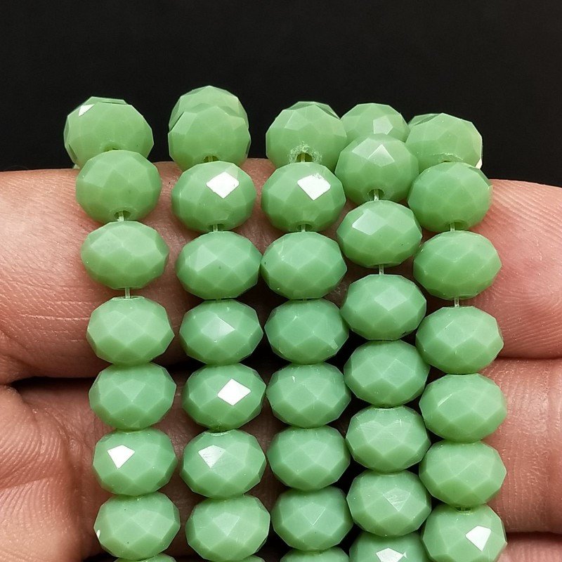 Cristallo verde opaco rondelle sfaccettate 8mm