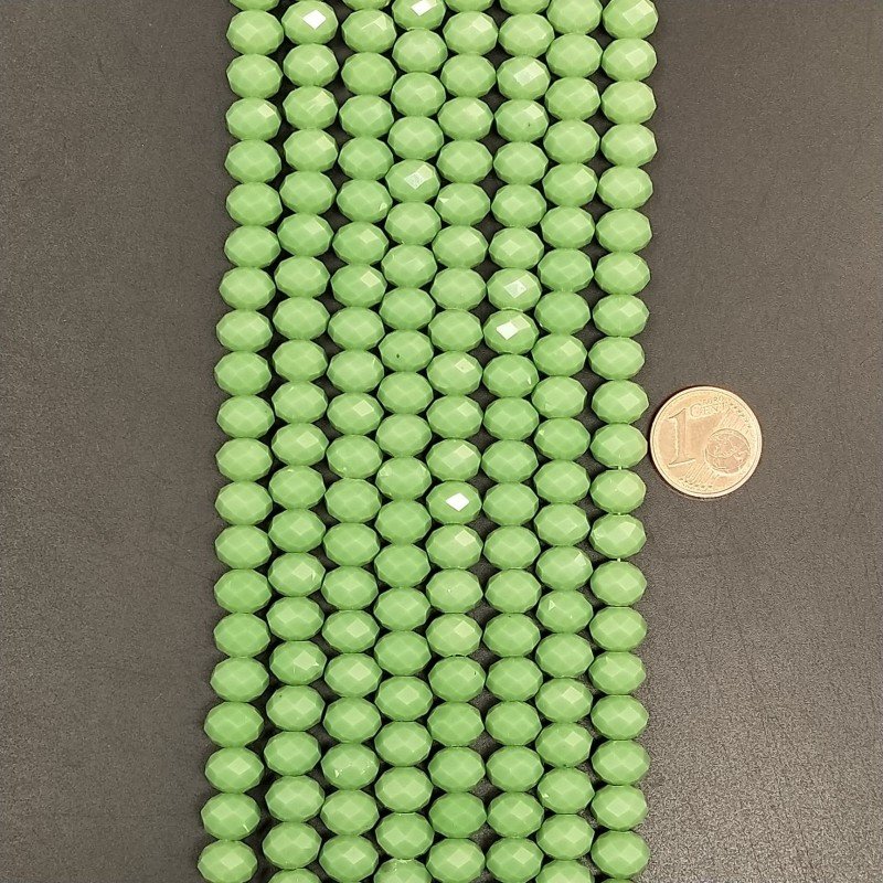 Cristallo verde opaco rondelle sfaccettate 8mm