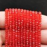 Cristallo rosso chiaro trasparente rondelle sfaccettate 4mm