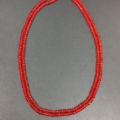 Cristallo rosso chiaro trasparente rondelle sfaccettate 4mm