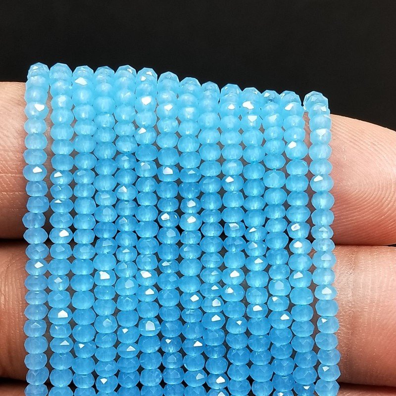 Cristallo azzurro opaco rondelle sfaccettate 3mm