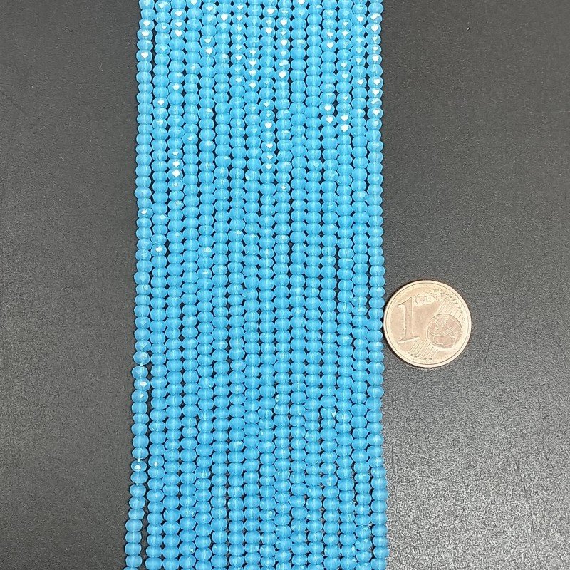 Cristallo azzurro opaco rondelle sfaccettate 3mm