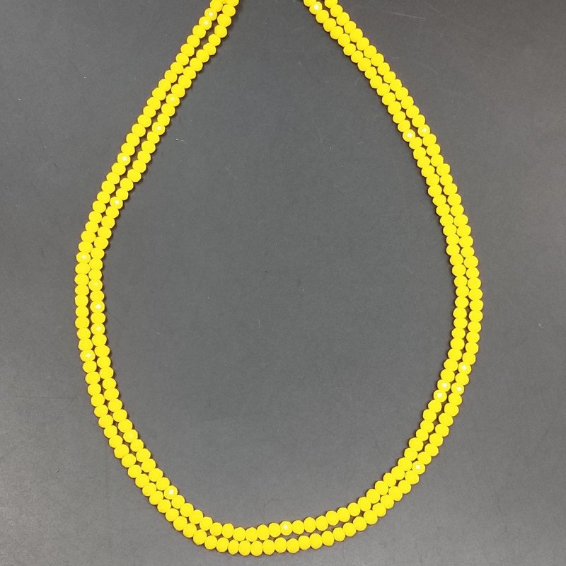 Cristallo giallo opaco rondelle sfaccettate 4mm