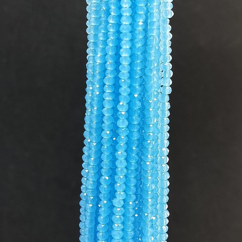 Cristallo Turchese Perline Forma Tondo Sfaccettato 04mm