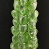 Perline in Vetro Stile Murano Verde Forma Cuore Piatto Liscio Foro Passante 15mm