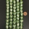 Perline in Vetro Stile Murano Verde Forma Cuore Piatto Liscio Foro Passante 15mm