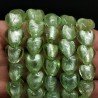 Perline in Vetro Stile Murano Verde Forma Cuore Piatto Liscio Foro Passante 12mm
