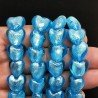 Perline in Vetro Stile Murano Blu Forma Cuore Piatto Liscio Foro Passante 15mm