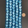 Perline in Vetro Stile Murano Blu Forma Cuore Piatto Liscio Foro Passante 15mm