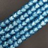 Perline in Vetro Stile Murano Blu Forma Cuore Piatto Liscio Foro Passante 15mm