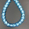 Perline in Vetro Stile Murano Blu Forma Cuore Piatto Liscio Foro Passante 15mm
