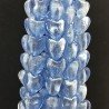 Perline in Vetro Stile Murano Blu Forma Cuore Piatto Liscio Foro Passante 15mm