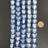 Perline in Vetro Stile Murano Blu Forma Cuore Piatto Liscio Foro Passante 15mm
