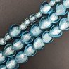 Perline in Vetro Stile Murano Azzurro Forma Cuore Piatto Liscio Foro Passante 20mm