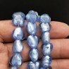 Perline in Vetro Stile Murano Blu Forma Cuore Piatto Liscio Foro Passante 12mm