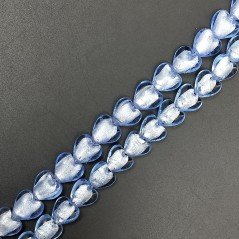 Perline in Vetro Stile Murano Blu Forma Cuore Piatto Liscio Foro Passante 12mm Perline in Vetro Stile Murano Blu Forma Cuore Piatto Liscio Foro Passante 12mm