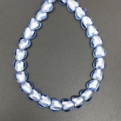 Perline in Vetro Stile Murano Blu Forma Cuore Piatto Liscio Foro Passante 12mm Perline in Vetro Stile Murano Blu Forma Cuore Piatto Liscio Foro Passante 12mm