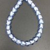 Perline in Vetro Stile Murano Blu Forma Cuore Piatto Liscio Foro Passante 12mm