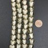 Perline in Vetro Stile Murano Champagne Forma Cuore Piatto Liscio Foro Passante 12mm