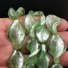 Perline in Vetro Stile Murano Verde Chiaro Twist 18x28mm Liscio Foro Passante
