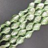 Perline in Vetro Stile Murano Verde Chiaro Twist 18x28mm Liscio Foro Passante