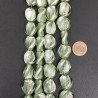 Perline in Vetro Stile Murano Tondo Twist Verde 14X15mm Liscio Foro Passante