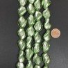 Perline in Vetro Stile Murano Twist Verde 14X19mm Liscio Foro Passante