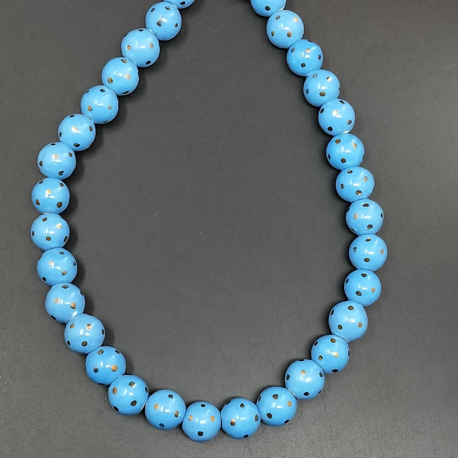 Perline in Vetro Stile Murano Azzurro Forma Tondo Liscio Foro Passante 12mm