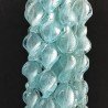 Perline in Vetro Stile Murano Celeste Twist 15x18mm Liscio Foro Passante