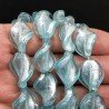 Perline in Vetro Stile Murano Celeste Twist 15x18mm Liscio Foro Passante